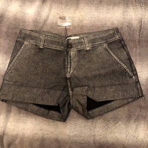 Shiny Silver Grey Dressy Shorts